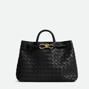 💯% AUTHENTIC MEDIUM BOTTEGA VENETA ANDIAMO (BLACK WITH GOLD HARDWARE)